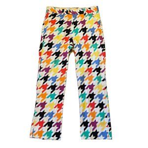 LOUDMOUTH Golf Pants Razzle Dazzle Rainbow Houndstooth Men’s 32x30 - White